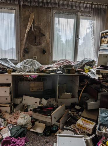 room with clutter in an old house